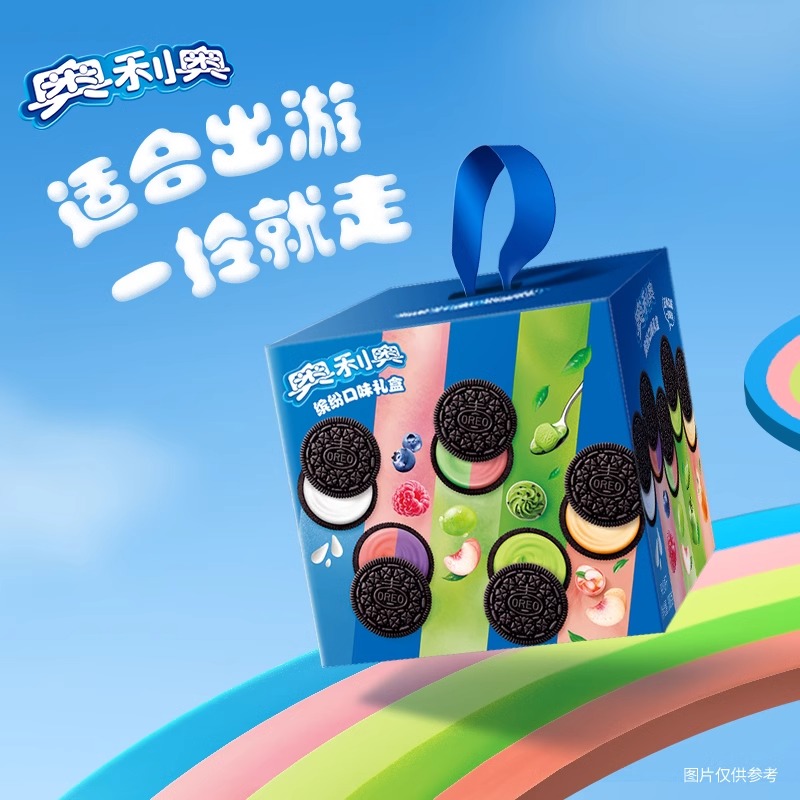 奥利奥夹心饼干白桃乌龙冰淇淋多种口味休闲食品零食小吃388g