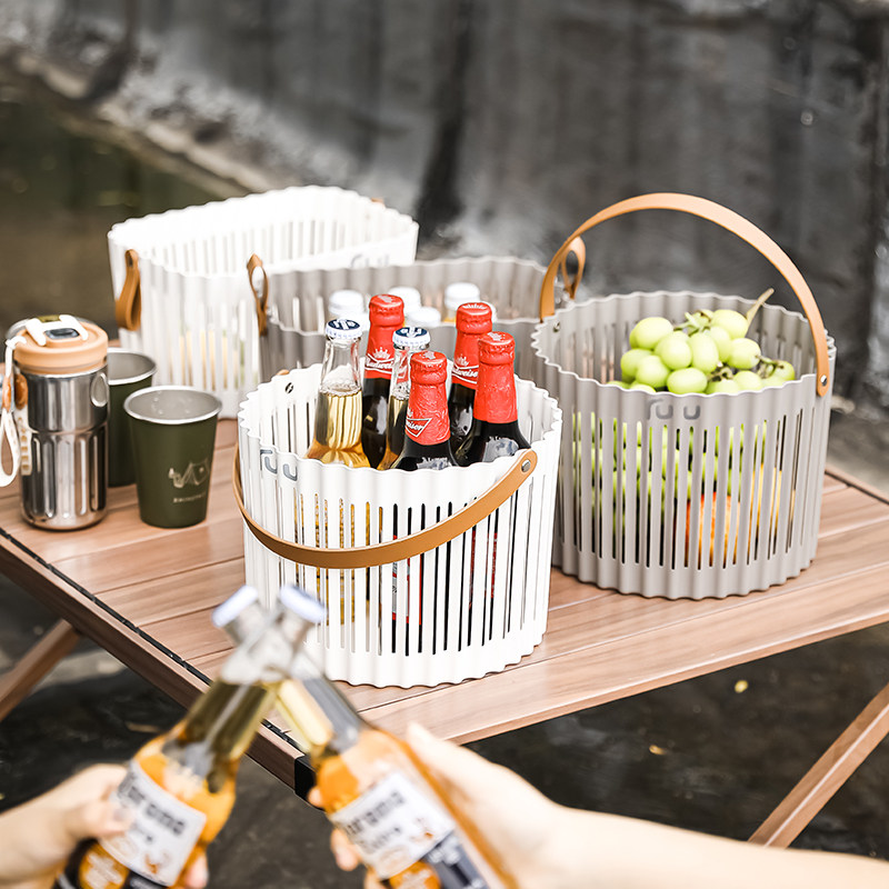 野餐篮春游户外露营神器水果零食收纳篮镂空郊游野炊塑料手提篮子,淘宝优惠券,粉丝福利购,淘宝优惠卷