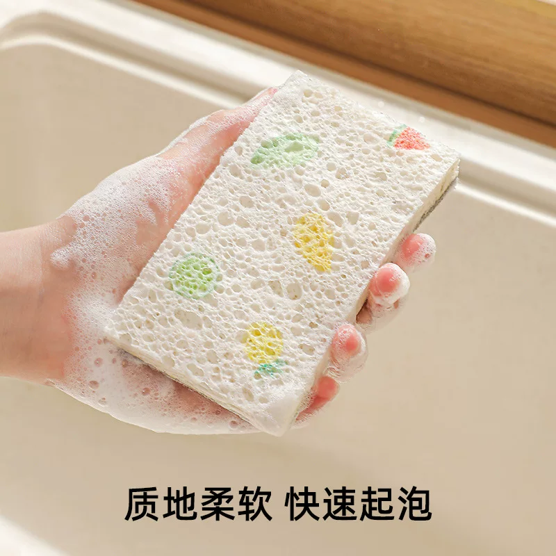 Кухонная губка из целлюлозного волокна и хлопка для мытья раковины, впитывающая подложка для столешницы, губка для раковины, можно резать, очистительная ткань