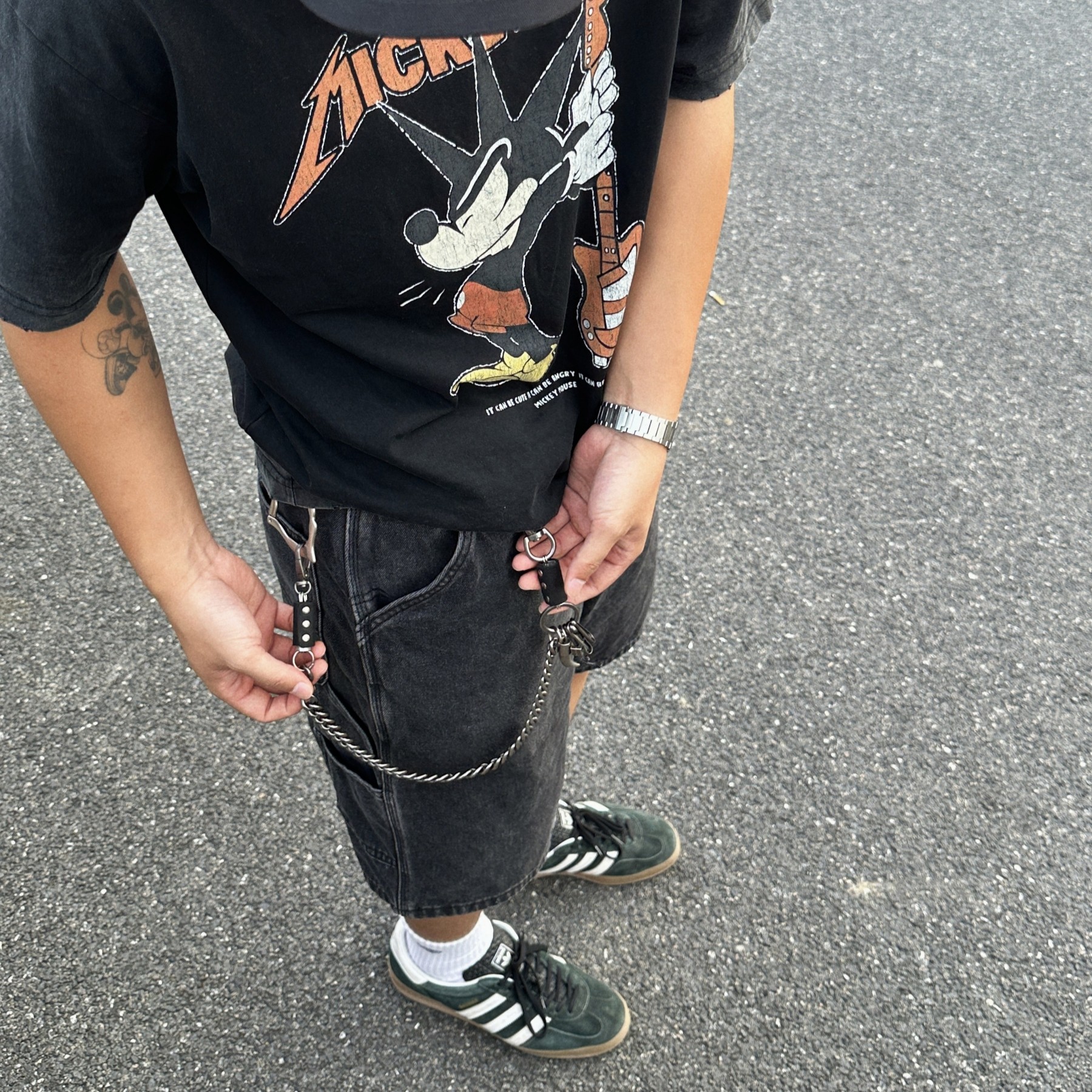 ironworks复古金属骷髅扣古巴裤链质感牛皮三角骨扣时尚穿搭单品