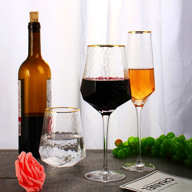 红酒杯水杯无铅创意葡萄酒杯高颜值金边高脚杯香槟杯钻石杯子礼盒,淘宝优惠券,粉丝福利购,淘宝优惠卷