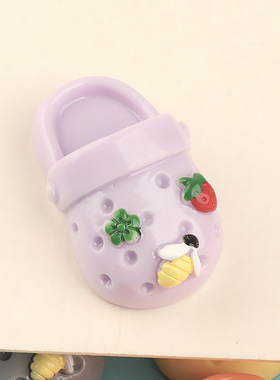 彩色仿真可爱卡通洞洞鞋树脂配件手工diy桌面小摆件钥匙扣配饰品