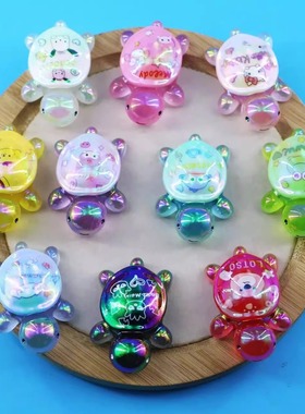 七彩夜光电镀镭射三丽欧乌龟可爱diy奶油胶小动物型配件摆件潮玩