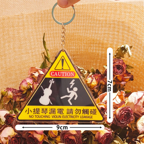 小提琴漏电亚克力挂件吊牌小提琴钥匙扣托运保护牌小提琴周边配件 - 图3