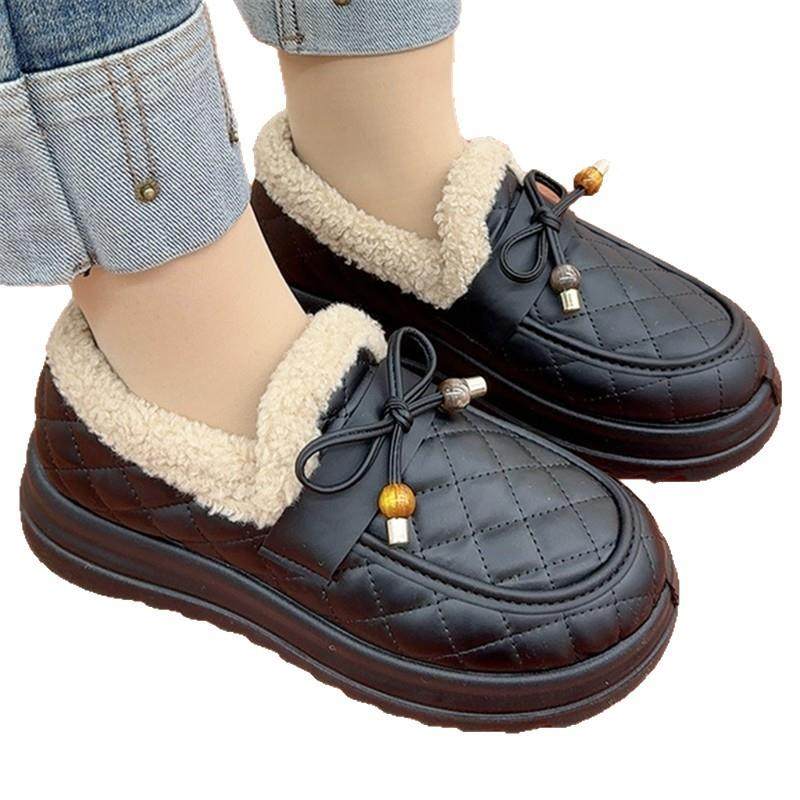 冬季女棉鞋毛毛鞋厚底豆豆鞋加绒保暖外穿一脚蹬老北京棉鞋女,淘宝优惠券,粉丝福利购,淘宝优惠卷
