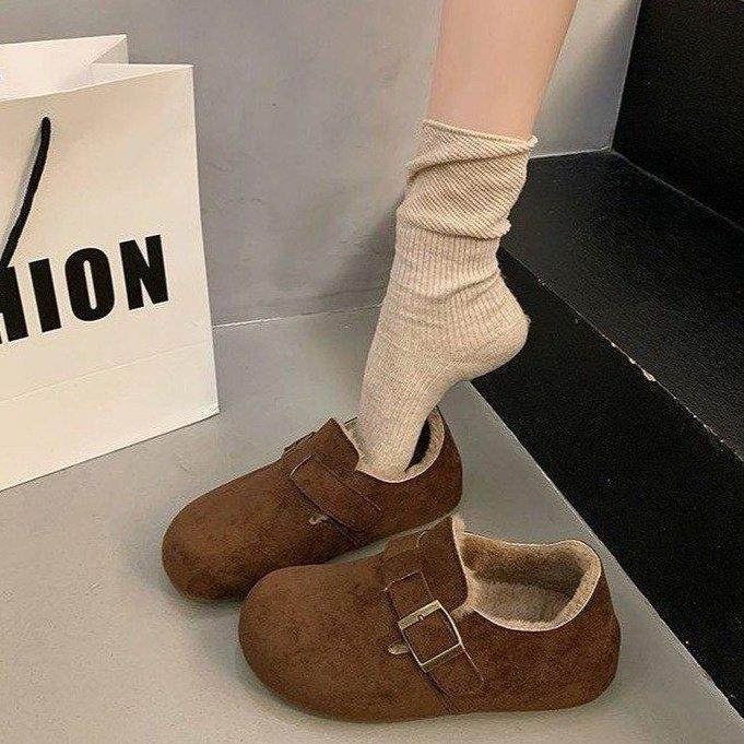 秋冬一脚蹬毛毛鞋勃肯鞋女棉鞋2025新款冬季加绒豆豆鞋保暖女鞋子,淘宝优惠券,粉丝福利购,淘宝优惠卷