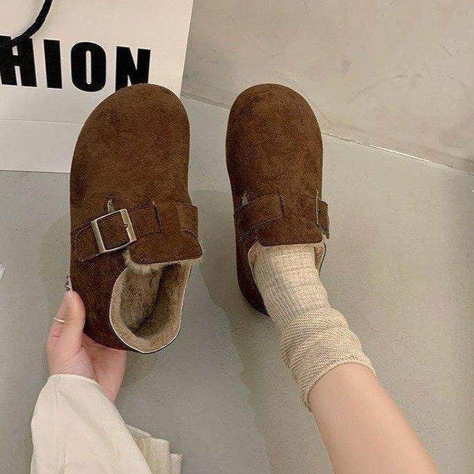 秋冬一脚蹬毛毛鞋勃肯鞋女棉鞋2025新款冬季加绒豆豆鞋保暖女鞋子,淘宝优惠券,粉丝福利购,淘宝优惠卷