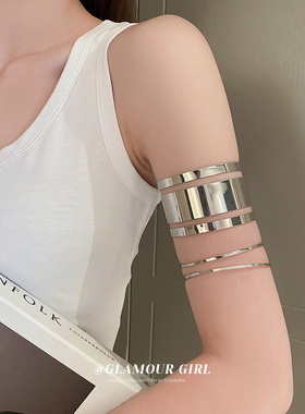 多层镂空臂环开口手镯小众创意设计感手环个性时尚冷淡风手饰批发