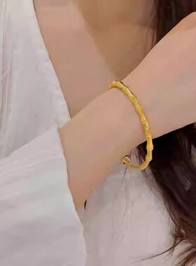 中式竹节几何简约复古手镯