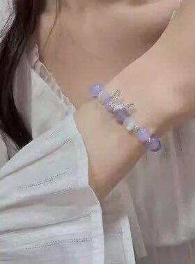 中式手链撞色琉璃甜美