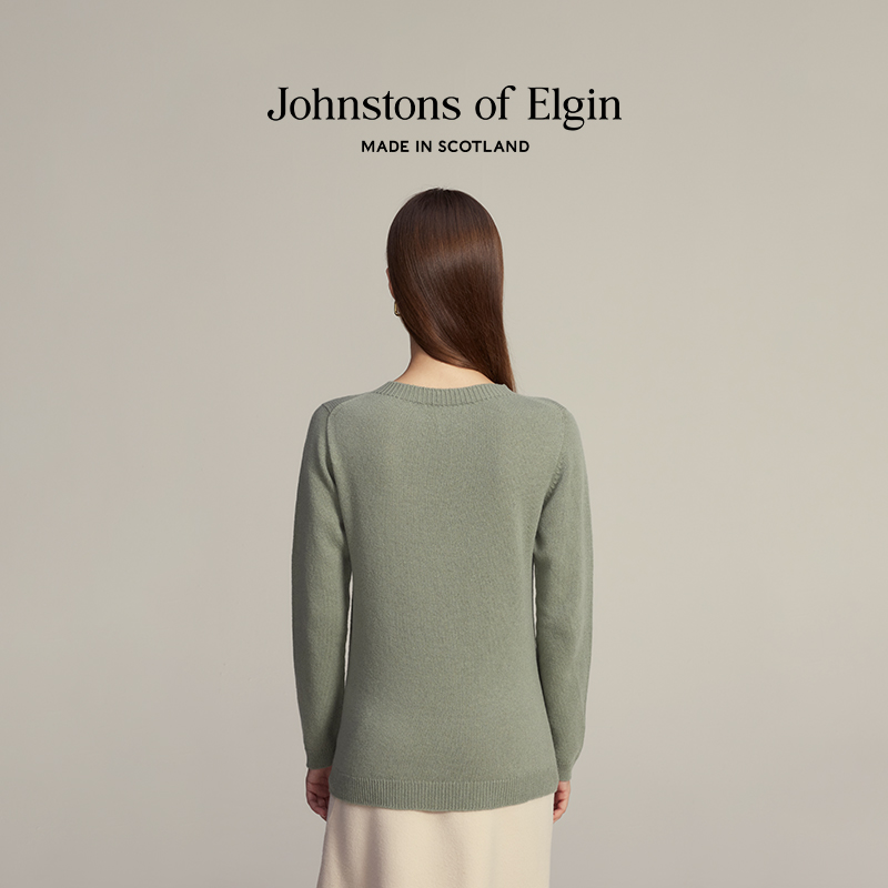 Johnstons of Elgin秋冬女士纯羊绒衫女无缝针织衫百搭 - 图1