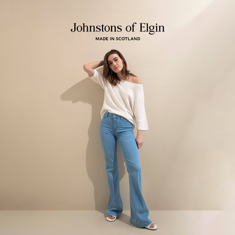 【限时65折】Johnstons of Elgin女士七分袖无缝羊绒针织衫春秋 - 图0