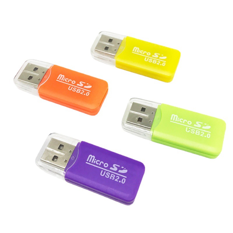 USB2.0读卡器SD卡TF卡内存卡高速版转换简约数码相机通用插卡车载手机音响车载SDTF内存卡U盘mp3迷你转换器头