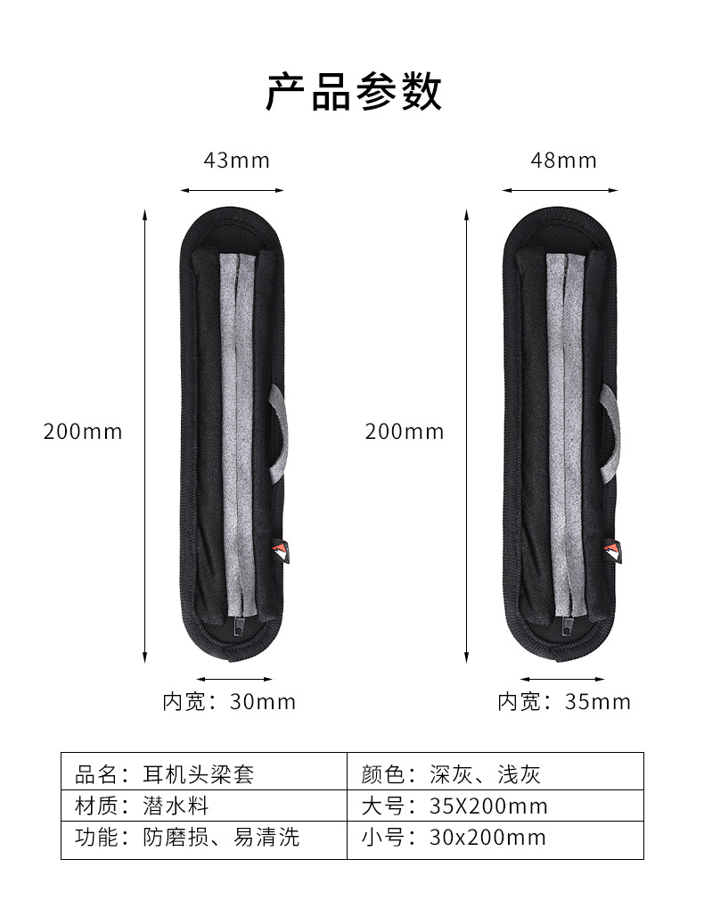 头戴式耳机头梁保护套适用魔音solo铁三角MSR7森海塞尔录音师studio横梁苹果airpods max海绵AKG索尼1A耳机罩 - 图3