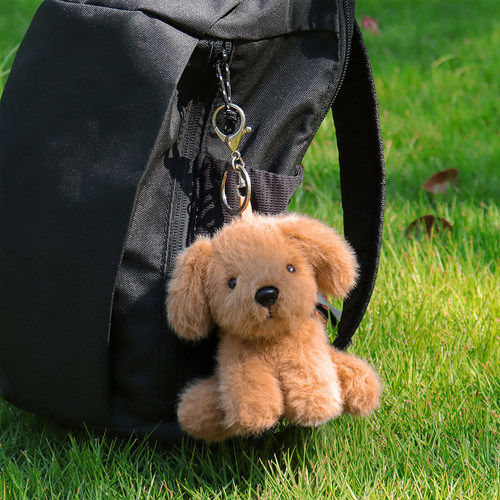 Apricot Lamb奶茶色拉布拉多钥匙扣书包挂件可爱玩偶毛绒包包挂饰 - 图0