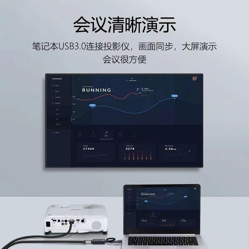 USB转HDMI转换器VGA转接头电脑外接显示器高清线连接投影仪电视 - 图0