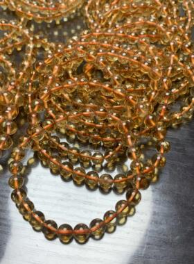 2025天然巴西黄水晶手链diy切面桶珠老型渐变多圈黄塔柠檬黄貔貅