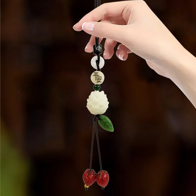 2025新款柿柿如意汽车平安挂件车内后视镜吊坠男女高级装饰摆件,淘宝优惠券,粉丝福利购,淘宝优惠卷