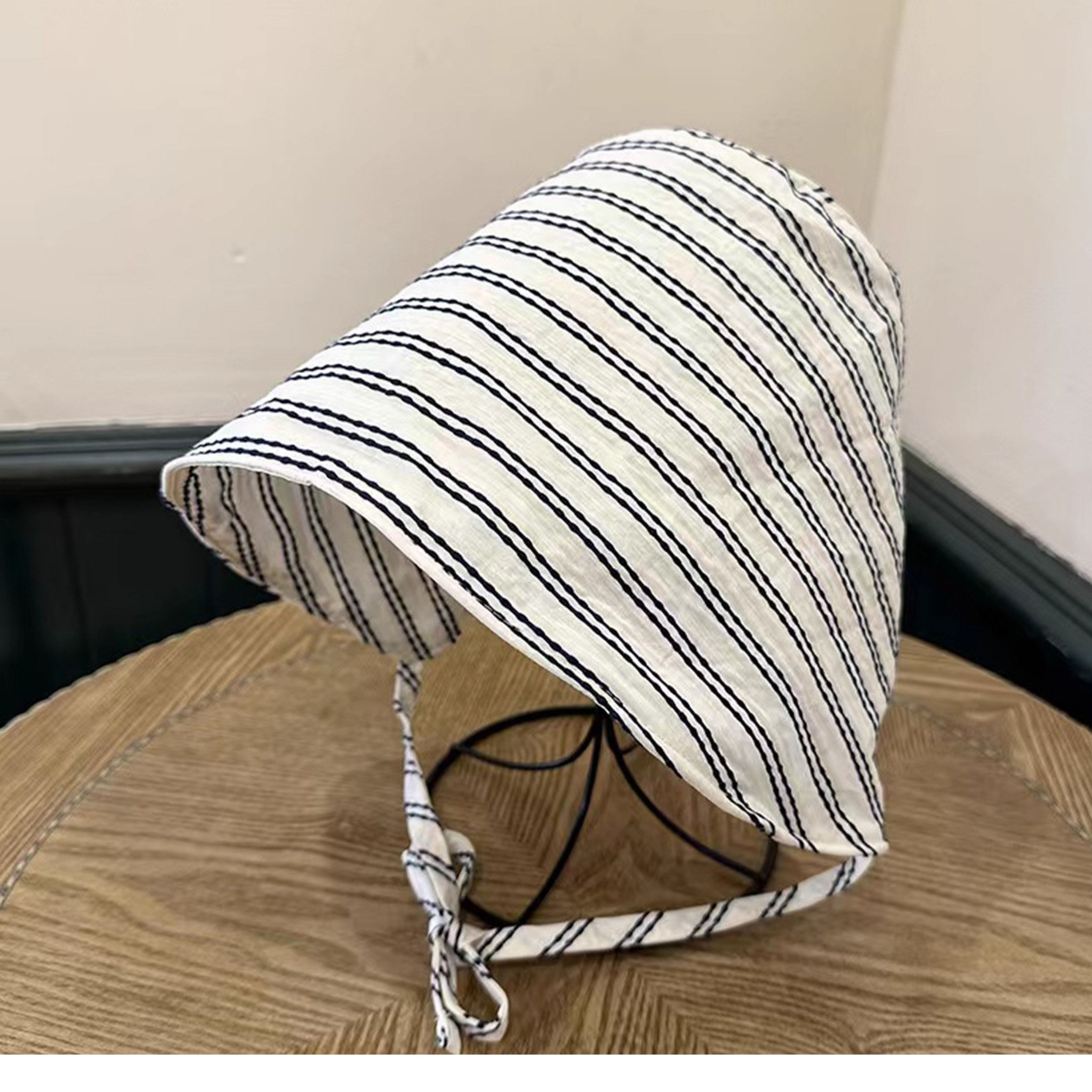 花儿与少年马思纯同款帽子日系条纹帽檐渔夫帽遮阳防晒帽头巾遮耳,淘宝优惠券,粉丝福利购,淘宝优惠卷