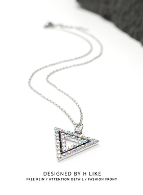 欧美个性镂空三角形项链个性饰品