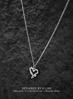 欧美ins简约气质时尚项链爱心新