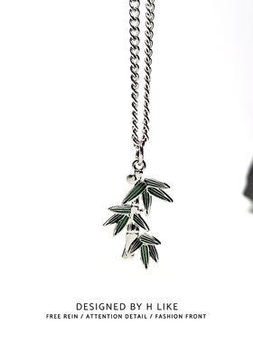 复古银色小树圆形项链吊坠饰品