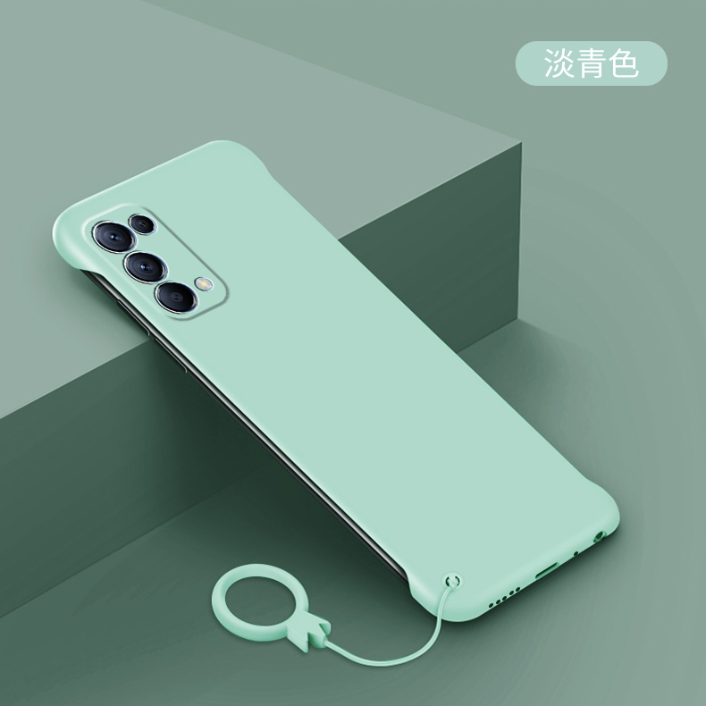 适用于opporeno5pro手机壳半包边Reno5无边框磨砂硬壳5pro+曲面屏超薄防摔保护套纯色5g新款潮牌壳 - 图2