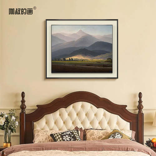 弗里德里希-巨人山双层框客厅装饰画现代简约欧式玄关挂画风景画 - 图1