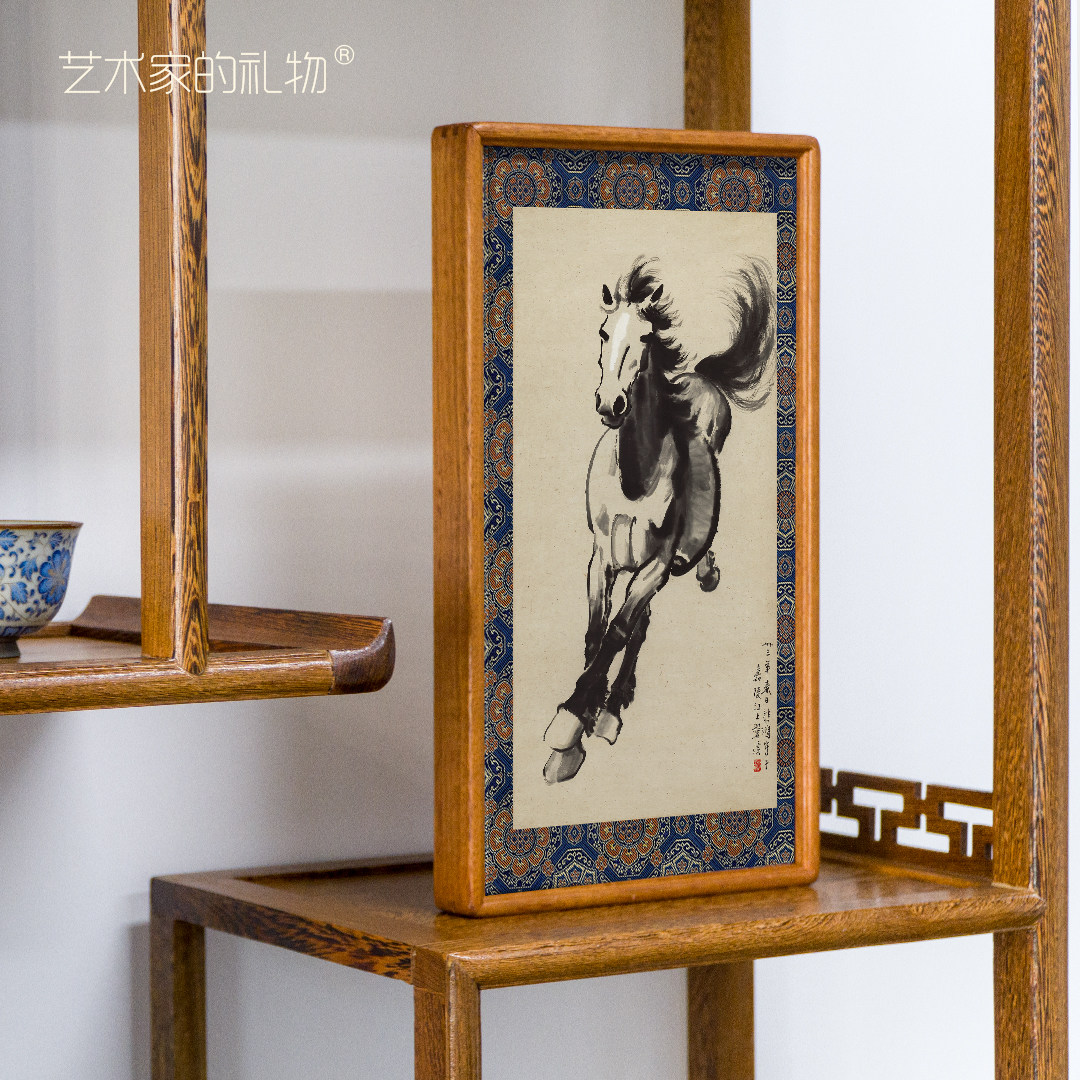 徐悲鸿《奔马腾飞》新中式客厅玄关装饰画办公室马到成功竖版挂画,淘宝优惠券,粉丝福利购,淘宝优惠卷