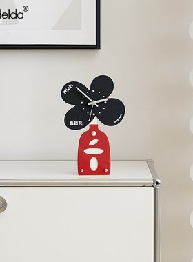 Mandedlda有钱花创意时钟摆件入户玄关客厅招财摆台式钟表装饰品