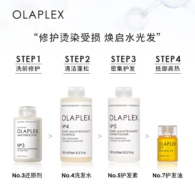 OLAPLEX欧拉裴45号洗护套装洗发水发素防毛躁蓬松250ml*2烫染受损 - 图1