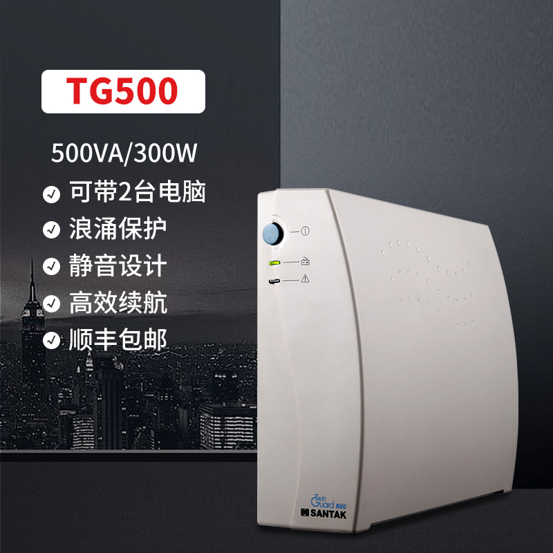 山特UPS不间断电源 后备式家庭商用型电脑打印机防断电TG500 300W - 图0