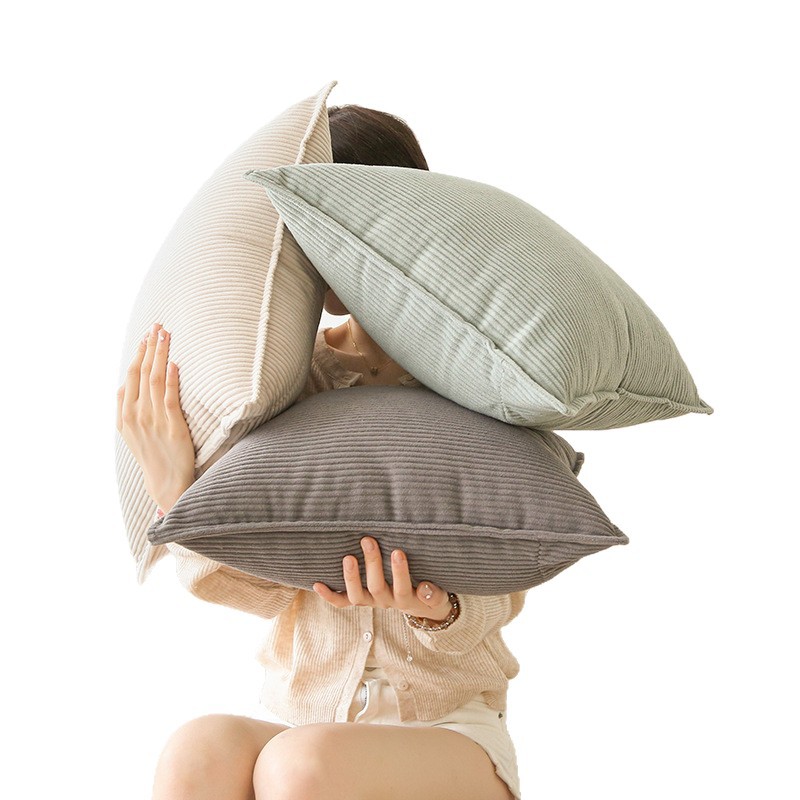 Solid color corduroy waist pillow cushion cover corduroy bay window pillow cover modern ins style living room sofa cushion with core