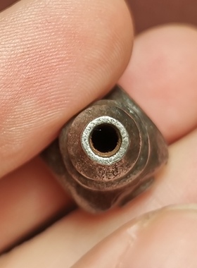 藏式文玩14*29mm手工款紫铜铁质寒铁双重佛头三通百搭结尾三通款