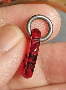 西藏文玩老改酒红色料器树脂尸陀林测挂滴溜吊坠挂件DLY饰品配饰