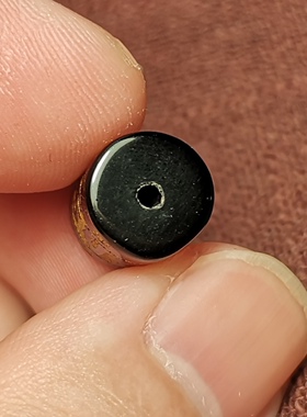 西藏文玩黑色琉璃珠9.5*13mm六字真言雕刻配饰佩珠隔珠腰珠饰品珠
