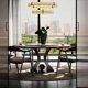 Walnut solid wood round dining table light luxury modern