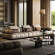 Chengjun solid wood full leather sofa villa living room whole house furniture designer simple luxury high-end large apartment sofa