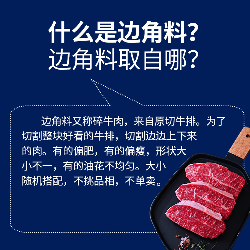 原切眼肉板腱西冷牛排边角料纯牛肉无腌制0添加顺丰包邮 - 图0