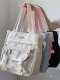 Ins retro versatile college style crossbody bag simple large capacity tote bag shoulder bag female student class bag