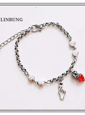 圆牌五角星男女款韩国百搭手链