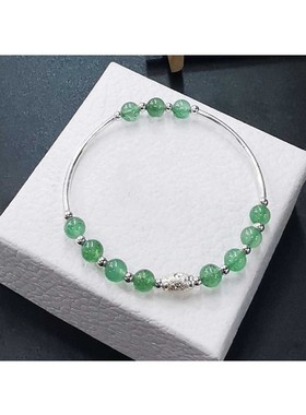 2021新款原创设计绿草莓s925银手链手串简约冷淡风手饰送闺蜜礼物