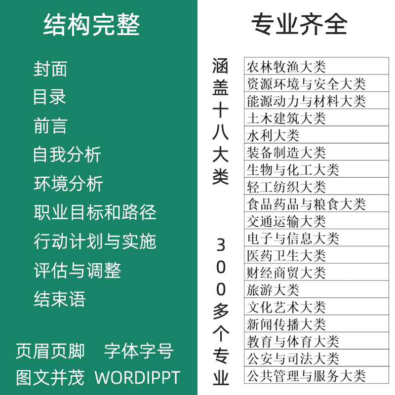 大学生职业生涯规划书ppt模板访谈就业求职工作计划发展word范文-图0