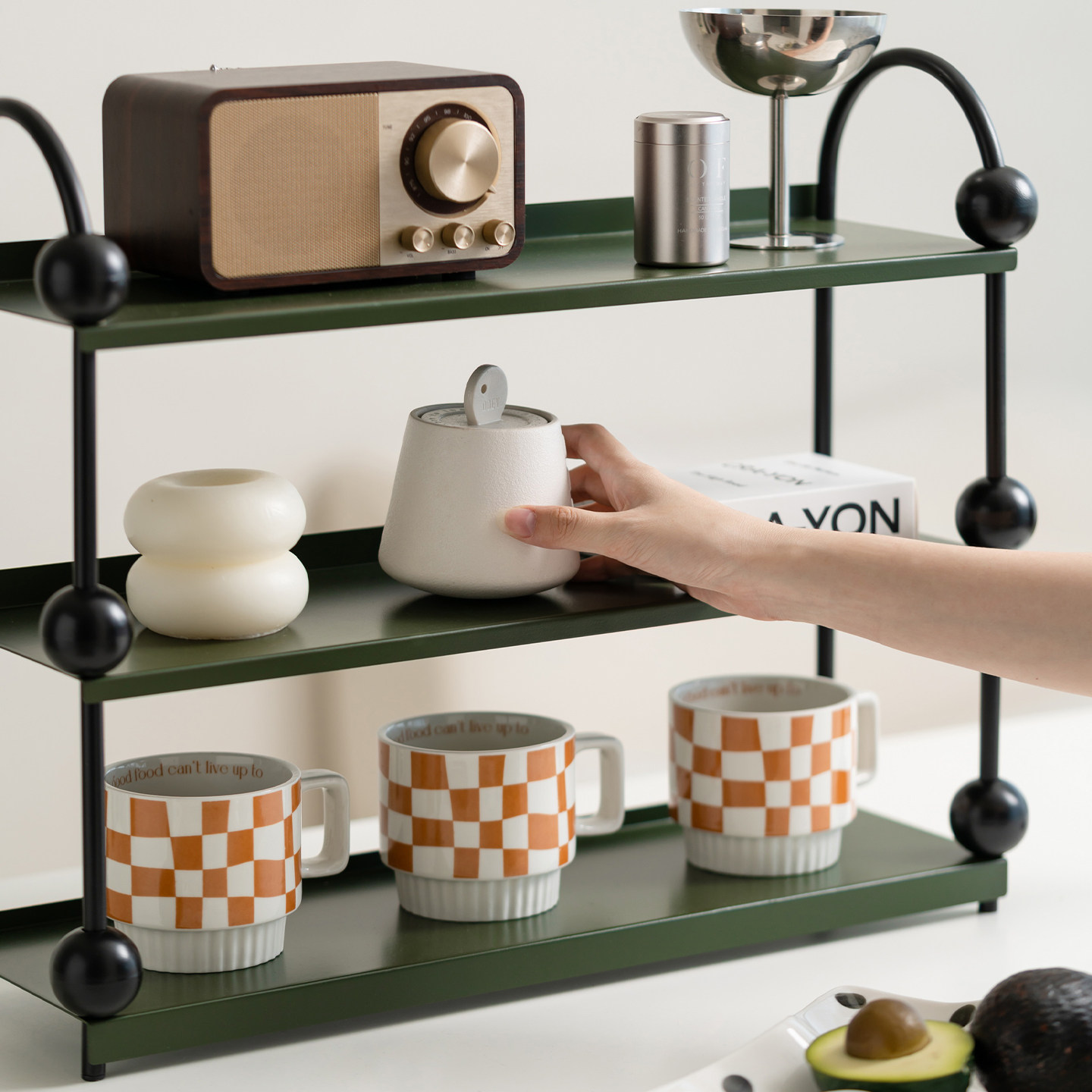 Nordic Sense多巴胺铁艺多层杯子收纳架桌面置物架咖啡杯展示架,淘宝优惠券,粉丝福利购,淘宝优惠卷