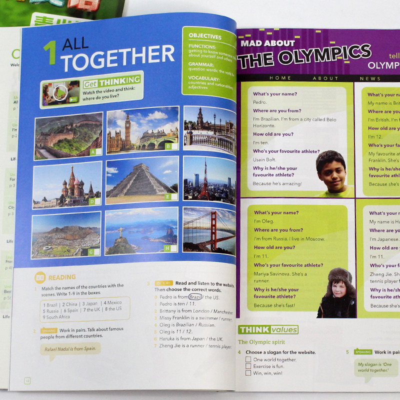 think国内版 外研思辨英语青少版入门级A点入门级B1A1B2A2B3A4B4A4B读版学生包(学生用书+练习册)外研社新拓展系列