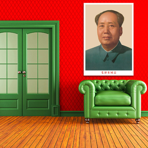 毛主席画像纸画墙画伟人头像标准中堂画客厅挂画海报毛爷爷装饰画 - 图3