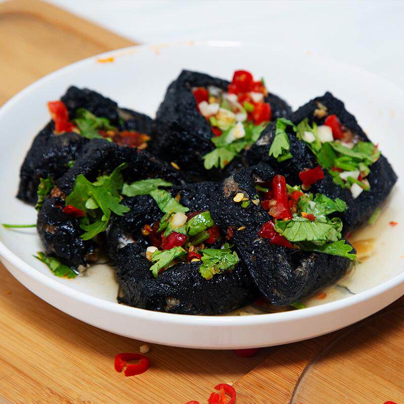 湖南长沙特产黑白色油炸生胚臭豆腐 闲荣臭豆腐