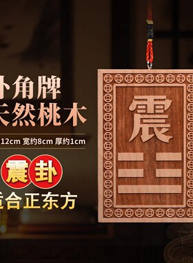 桃木补角牌房屋挂件东南西北缺角巽卦坤字震艮位纯铜乾兑离八卦牌