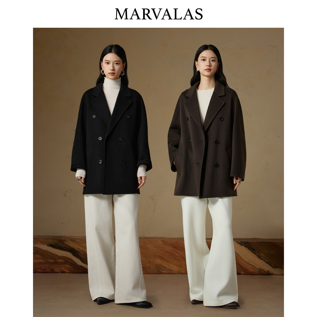 曼德诗山羊绒毛呢外套2025冬季新款气质百搭纯色绵羊毛短款大衣女,淘宝优惠券,粉丝福利购,淘宝优惠卷