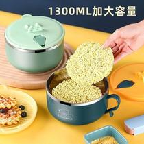 304 Foam Noodles Bowl with cover Students Bowl Chopsticks Suit Stainless Steel Lunch Box Dorm Rice Bowls Convenient Noodle Bowl Easy To Wash